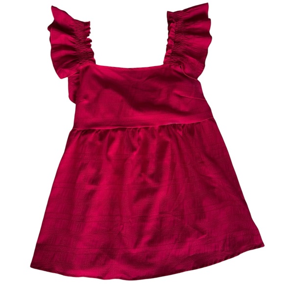 Women's Maternity ruffle tank top blouse top babydoll shirt Red size Medium - Picture 2 of 8